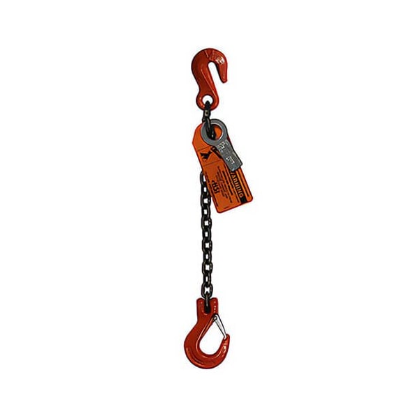 Hsi Sngl Leg Chain Slng, 3/8 in L, 18 in L, Grab Hook to Slip Hook, 8,800lb Lmt 10SGS3/8-18 - main